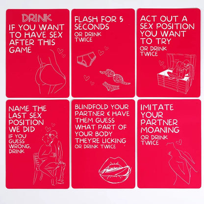 Couples Drinking Game for Adults Sexual Position Cards for Lovers Excited & Exhausted Foreplay Fun Kama Sutra Adults Sex Toys